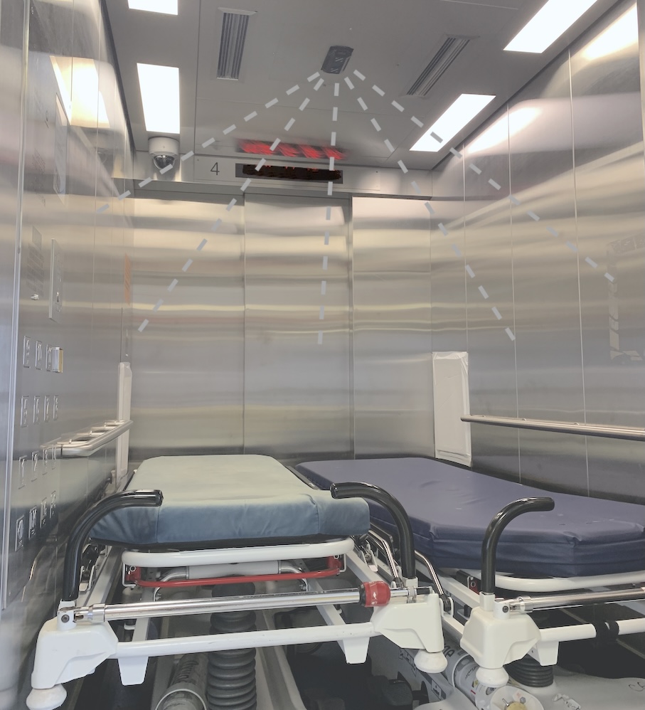 IODS LiDAR System in Elevator Lobby at QE Hospital